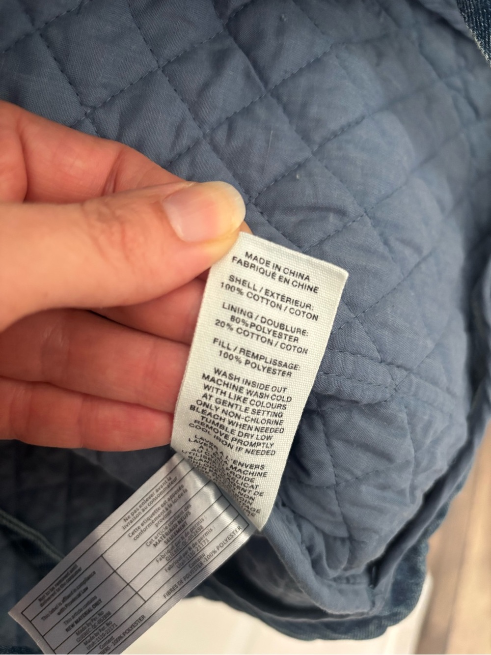 NWT Avec Les Filled Quilted Denim Jacket - Picture 3 of 4